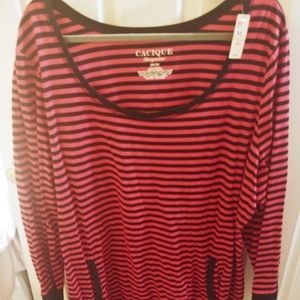 Cacique Plus-Sized Long-sleeved nightgown